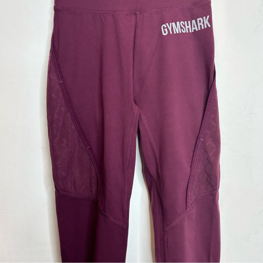 Gymshark Geo Mesh Leggings Burgundy - Picture 4 of 8